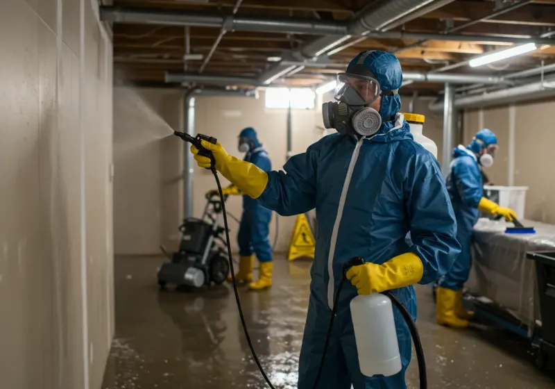 Basement Sanitization and Antimicrobial Treatment process in Old Greenwich, CT