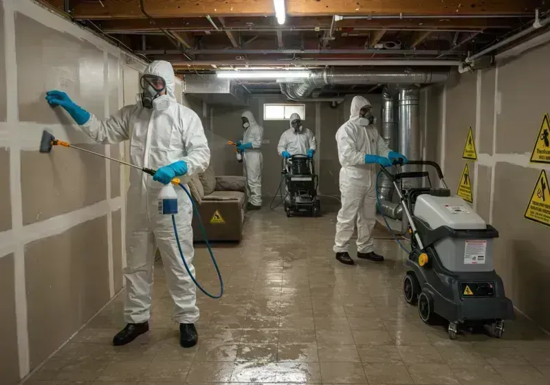 Basement Moisture Removal and Structural Drying process in Old Greenwich, CT